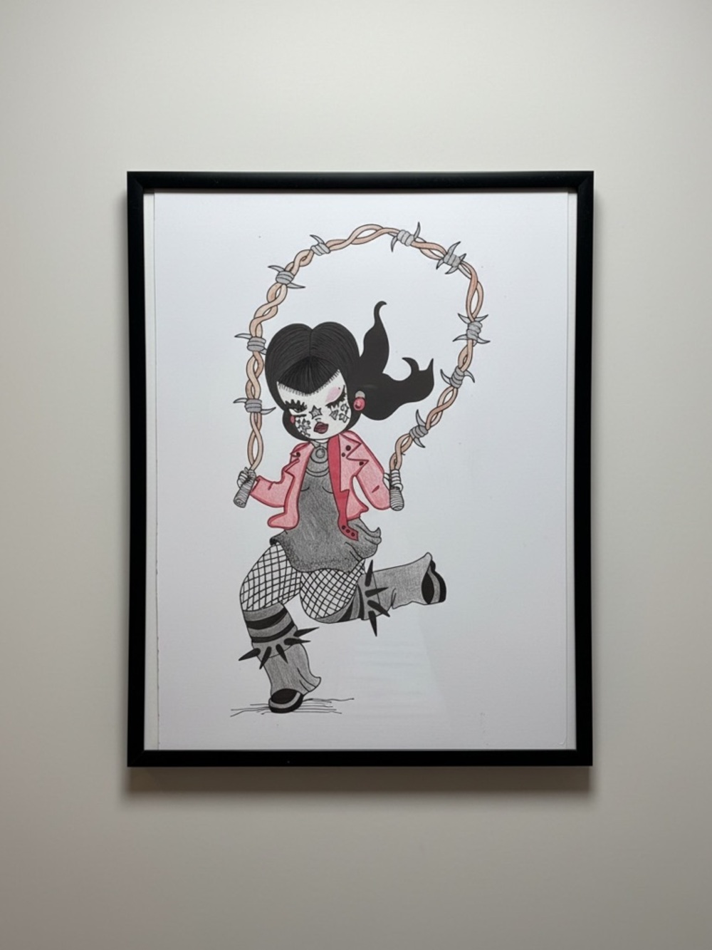 🎸 Valfré Surrealist Pop Art Jump Rope Print ~ 11x8 (Framed)